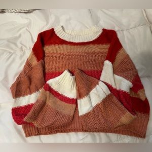 Cropped colorful striped sweater